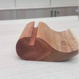 Karri Wood Business Card Holder Teardrop Desk Decor - thumbnail 3
