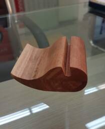 Karri Wood Business Card Holder Teardrop Desk Decor - thumbnail 1