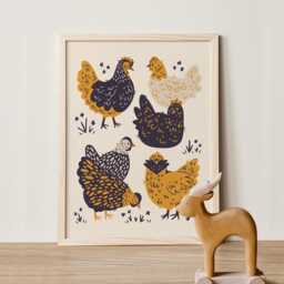 Chicken Illustration, Cute Art Print 11x14 8x10 - thumbnail 2