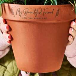 Friendship Personalised Flower Pot - Engraved Gardening Gift - thumbnail 2