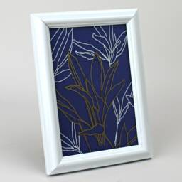 Sage Herb Plant Line Art. Gardening Gift Under 20. Minimalist Herbal Kitchen Wall Decor. Blue, White & Gold Boho Chic Framed Painting - thumbnail 3