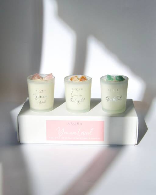 Crystal Candle Gift Set Aromatherapy Soy Wax Votives - image 1
