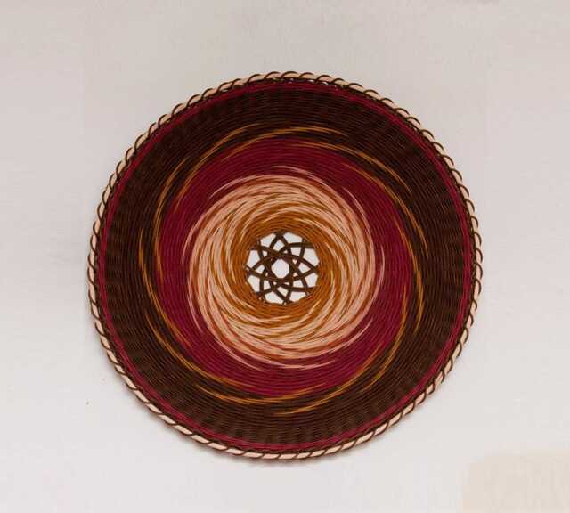 star Mandala Woven Wall Hanging 22 Inch Handmade Basket Weave Art Decor - image 1