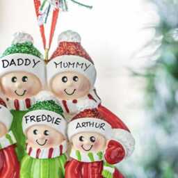 Personalized Playing in Snow Family Christmas Ornament - thumbnail 2
