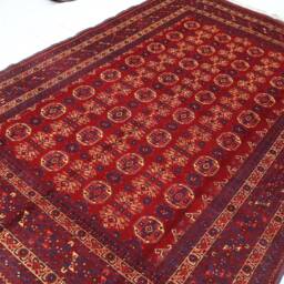 Turkmen Tekke Bukhara Rug - 7x10 Afghan Handmade Wool Antique Oriental Rug Waziri Design Tribal Dining Table Bedroom - thumbnail 2