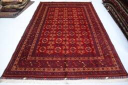 Turkmen Tekke Bukhara Rug - 7x10 Afghan Handmade Wool Antique Oriental Rug Waziri Design Tribal Dining Table Bedroom - thumbnail 1