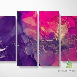 Pink Purple Marble Abstract Canvas Art Split Panel Wall Print Picture Home Decor -C187 - thumbnail 3