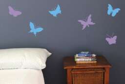 Butterfly, Girls Wall Decals, Set Of 16, Butterflies Bedroom Stickers Removable Spring - thumbnail 1