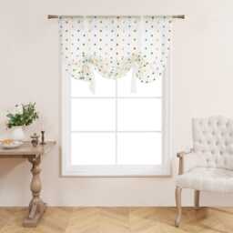 Custom Voile Pull Up Balloon Curtain Multicolours Pom With Rod Pocket Heading - thumbnail 3