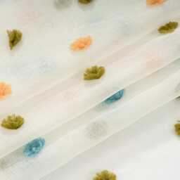 Custom Voile Pull Up Balloon Curtain Multicolours Pom With Rod Pocket Heading - thumbnail 4