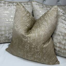 "Luxury Pillow Cover, Blake Textured Cushion Brass Gold Designer Fabric, Sofa Bed Throw Cover 16"" 18"" 20"" 22"" 24"" 26"