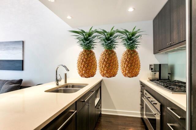 Pineapple Full Color Decal, Color Sticker, Wall Art Cn 044