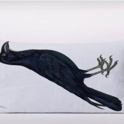 Black Crow Bird Vintage -Can Becustomizeable Personlized -Cushion Cover Case Or Stuffed With Insert - thumbnail 2