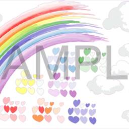 Pastel Watercolour Rainbow & Hearts Wall Stickers Nursery Decor Decal - thumbnail 2