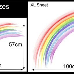 Pastel Watercolour Rainbow & Hearts Wall Stickers Nursery Decor Decal - thumbnail 3