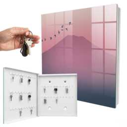 Peaceful Nature Key Cabinet For Home, Pink Box Wall, Minimalist Nature, Lovers Of & Peace - thumbnail 2