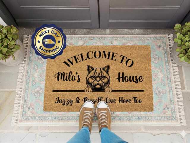 Add My Cat To A Doormat - Personalized Rug For Moms Perfect Feline Lover Gift - image 1