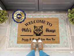 Add My Cat To A Doormat - Personalized Rug For Moms Perfect Feline Lover Gift - thumbnail 1