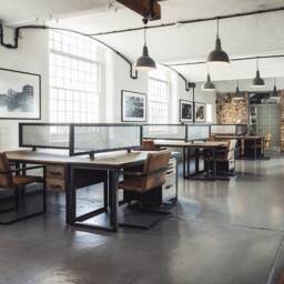 Industrial Office Workstations & Desks Furniture // Russell Oak & Steel - thumbnail 1