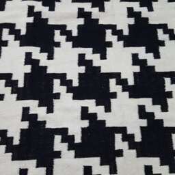 Made To Order Black & White Dhurrie Rug, Contemporary Custom Made Rug - thumbnail 3