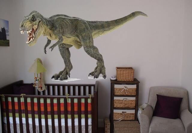 T-Rex Full Color Decal, Dinosaur Color Sticker, Wall Art Cn 082
