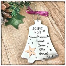 Personalized Christmas Tree Decoration, Family Ornament, Custom Bell Decoration - thumbnail 3