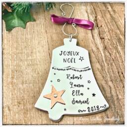 Personalized Christmas Tree Decoration, Family Ornament, Custom Bell Decoration - thumbnail 2