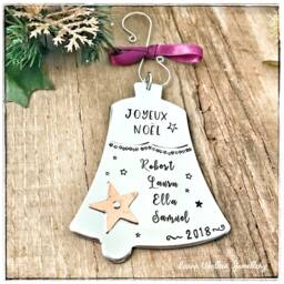 Personalized Christmas Tree Decoration, Family Ornament, Custom Bell Decoration - thumbnail 1