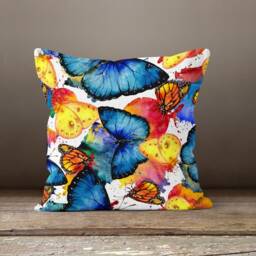Butterfly Pillow Cover-Decorative Pillow Case-Housewarming Cushion Cover-Home Decor Case-Gift For Her Cushion-Handmade Material - thumbnail 2