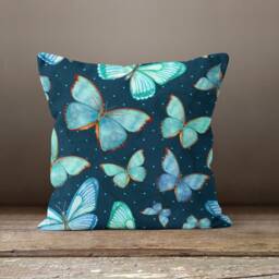 Butterfly Pillow Cover-Decorative Pillow Case-Housewarming Cushion Cover-Home Decor Case-Gift For Her Cushion-Handmade Material - thumbnail 4