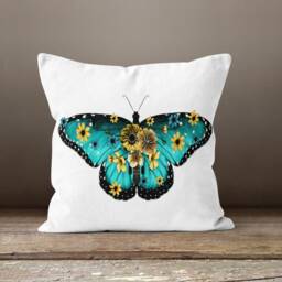Butterfly Pillow Cover-Decorative Pillow Case-Housewarming Cushion Cover-Home Decor Case-Gift For Her Cushion-Handmade Material - thumbnail 3
