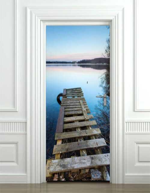 Bridge On A Lake Wall Decal, Sticker, Nature Door Decor, Mural, Cover, Wrap Home Decor Living Room - image 1