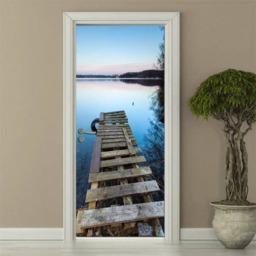 Bridge On A Lake Wall Decal, Sticker, Nature Door Decor, Mural, Cover, Wrap Home Decor Living Room - thumbnail 2