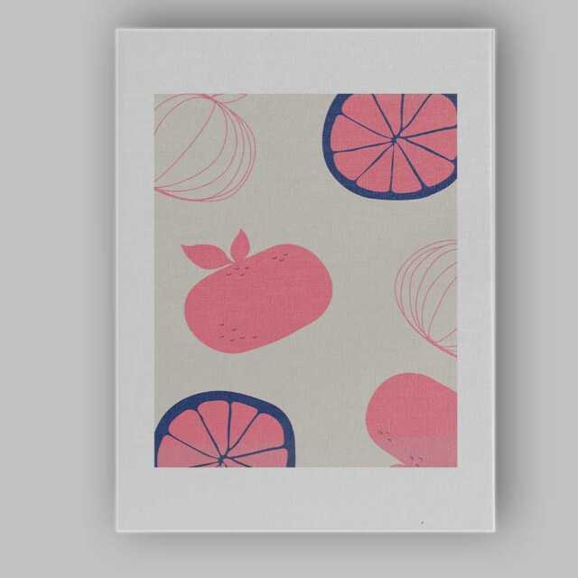 Minimalist Pink Citrus Fruit Repeat Pattern Canvas Wall Art Print Decor Picture Ready To Hang - image 1