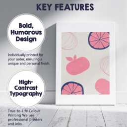 Minimalist Pink Citrus Fruit Repeat Pattern Canvas Wall Art Print Decor Picture Ready To Hang - thumbnail 2