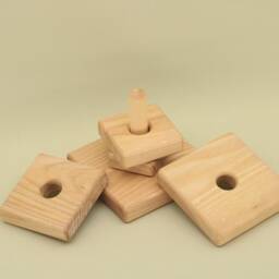 Handmade Wooden Stacking Pyramid Montessori Baby Gift - thumbnail 4