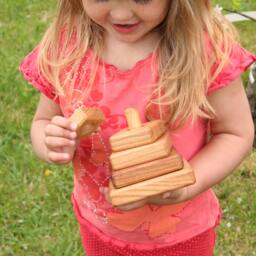Handmade Wooden Stacking Pyramid Montessori Baby Gift - thumbnail 3