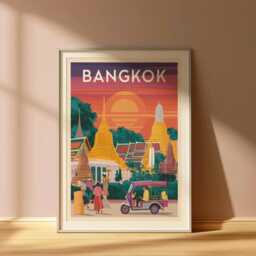 Bangkok Travel Poster Retro Thailand Art Print - thumbnail 2