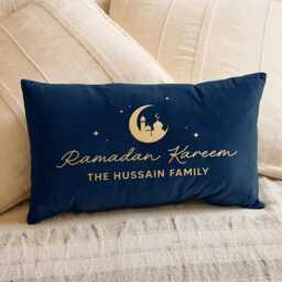 Personalised Ramadan & Eid Celebration Velvet Cushion - Decorative With Filling For & Home Decor Gift - thumbnail 2