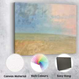 Minimalist Pastel Sky Open Field Abstract Landscape Canvas Wall Art Print Decor Picture Ready To Hang - thumbnail 2