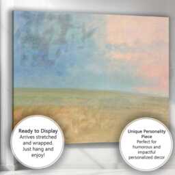 Minimalist Pastel Sky Open Field Abstract Landscape Canvas Wall Art Print Decor Picture Ready To Hang - thumbnail 3