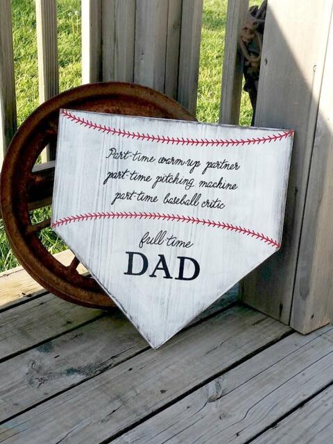 Baseball Sign - Homeplate Dad Gift Home Plate Wall Sports Softball Decor For Father Coach - image 1