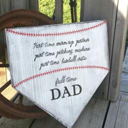 Baseball Sign - Homeplate Dad Gift Home Plate Wall Sports Softball Decor For Father Coach - thumbnail 2