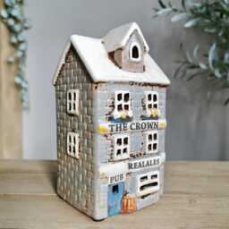 Ceramic House Tea Light Holder, The Crown Pub - thumbnail 3