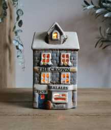 Ceramic House Tea Light Holder, The Crown Pub - thumbnail 1