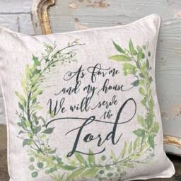 As For Me & My House We Will Serve The Lord Pillow -- Scripture Decorative - 021 - thumbnail 2
