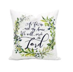 As For Me & My House We Will Serve The Lord Pillow -- Scripture Decorative - 021 - thumbnail 1
