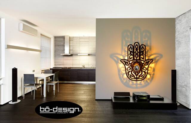 Hamsa Light, 50/60/70 cm, Black, Lighting Designer, Hamsa, Lighting Wall, Morocco Lighting, Oriental Lamp, Deco Wall Oriental, Oriental Light, Design - image 1