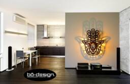 Hamsa Light, 50/60/70 cm, Black, Lighting Designer, Hamsa, Lighting Wall, Morocco Lighting, Oriental Lamp, Deco Wall Oriental, Oriental Light, Design - thumbnail 1