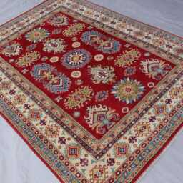 5x7 Red Kazak Oriental Rug - Afghan Geometric Handmade Natural Veg Dyes Soft Wool Medallion Area Rugs For Living Room Bedroom Carpet - thumbnail 2